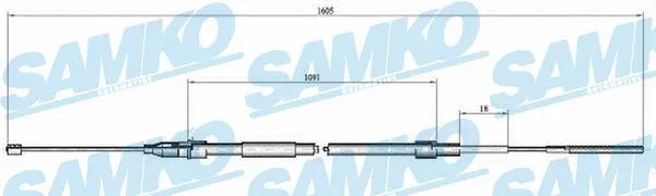 C0651B SAMKO Тросик, cтояночный тормоз (фото 1)