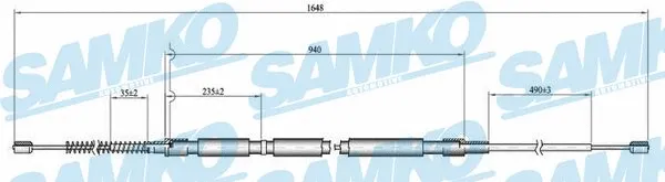 C0811B SAMKO Тросик, cтояночный тормоз (фото 1)