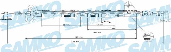 C0847B SAMKO Тросик, cтояночный тормоз (фото 1)