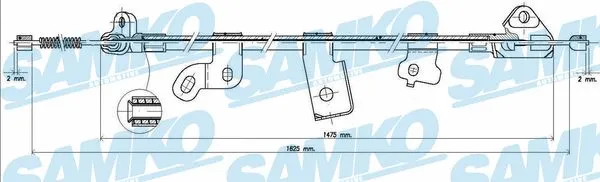 C0896B SAMKO Тросик, cтояночный тормоз (фото 1)