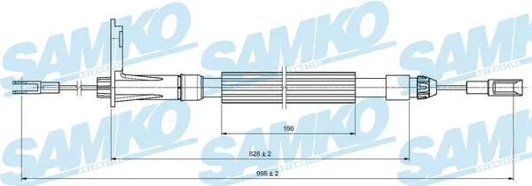 C1093B SAMKO Тросик, cтояночный тормоз (фото 1)