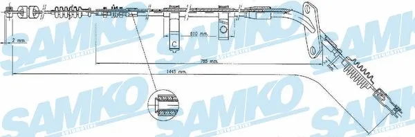 C1549B SAMKO Тросик, cтояночный тормоз (фото 1)