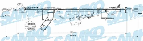 C1667B SAMKO Тросик, cтояночный тормоз (фото 1)