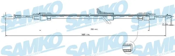C1695B SAMKO Тросик, cтояночный тормоз (фото 1)
