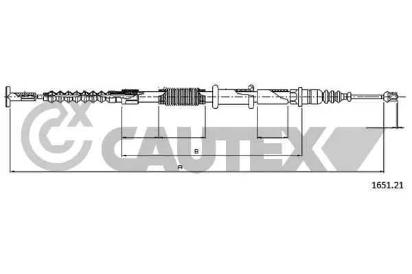 017999 CAUTEX Тросик, cтояночный тормоз (фото 1)