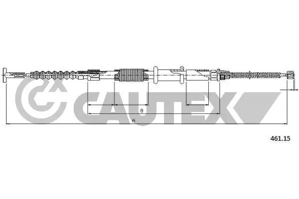 018979 CAUTEX Тросик, cтояночный тормоз (фото 1)