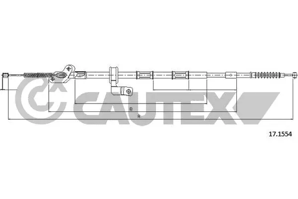 708112 CAUTEX Тросик, cтояночный тормоз (фото 1)