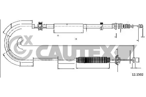 761659 CAUTEX Тросик, cтояночный тормоз (фото 1)