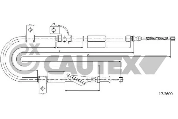 762627 CAUTEX Тросик, cтояночный тормоз (фото 1)