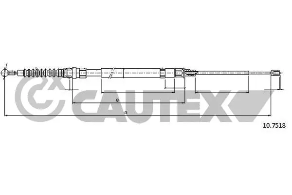 763048 CAUTEX Тросик, cтояночный тормоз (фото 1)