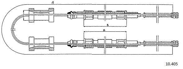 10.405 CABOR Тросик, cтояночный тормоз (фото 1)