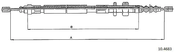 10.4683 CABOR Тросик, cтояночный тормоз (фото 1)