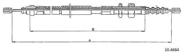 10.4684 CABOR Тросик, cтояночный тормоз (фото 1)
