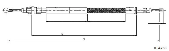 10.4738 CABOR Тросик, cтояночный тормоз (фото 1)