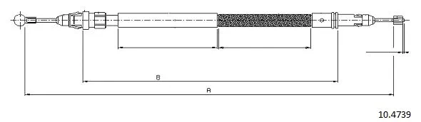 10.4739 CABOR Тросик, cтояночный тормоз (фото 1)