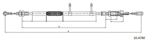 10.4740 CABOR Тросик, cтояночный тормоз (фото 1)
