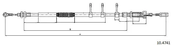 10.4741 CABOR Тросик, cтояночный тормоз (фото 1)