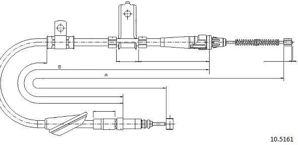 10.5161 CABOR Тросик, cтояночный тормоз (фото 1)