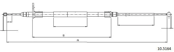 10.5164 CABOR Тросик, cтояночный тормоз (фото 1)