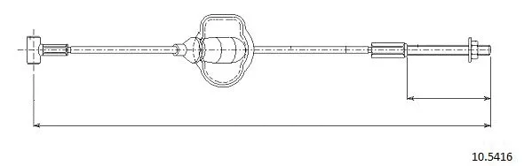 10.5416 CABOR Тросик, cтояночный тормоз (фото 1)