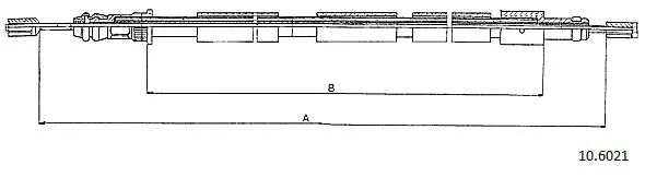 10.6021 CABOR Тросик, cтояночный тормоз (фото 1)