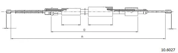 10.6027 CABOR Тросик, cтояночный тормоз (фото 1)