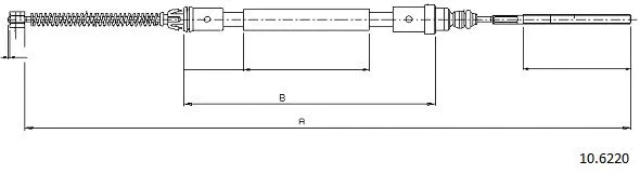 10.6220 CABOR Тросик, cтояночный тормоз (фото 1)