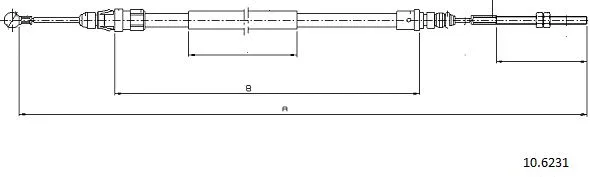 10.6231 CABOR Тросик, cтояночный тормоз (фото 1)