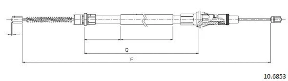 10.6853 CABOR Тросик, cтояночный тормоз (фото 1)