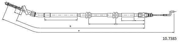 10.7385 CABOR Тросик, cтояночный тормоз (фото 1)
