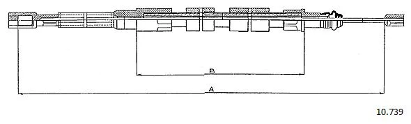 10.739 CABOR Тросик, cтояночный тормоз (фото 1)