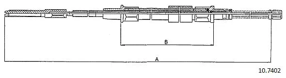 10.7402 CABOR Тросик, cтояночный тормоз (фото 1)