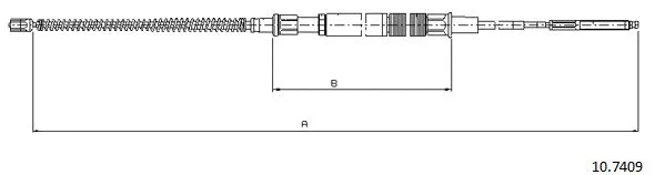 10.7409 CABOR Тросик, cтояночный тормоз (фото 1)