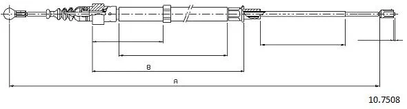 10.7508 CABOR Тросик, cтояночный тормоз (фото 1)