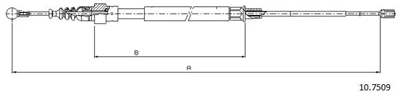 10.7509 CABOR Тросик, cтояночный тормоз (фото 1)
