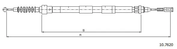 10.7620 CABOR Тросик, cтояночный тормоз (фото 1)