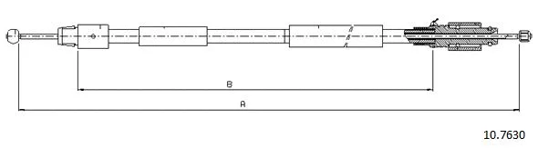 10.7630 CABOR Тросик, cтояночный тормоз (фото 1)