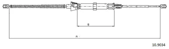 10.9034 CABOR Тросик, cтояночный тормоз (фото 1)
