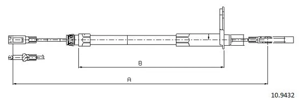10.9432 CABOR Тросик, cтояночный тормоз (фото 1)