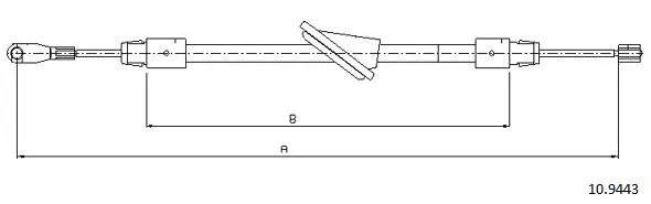 10.9443 CABOR Тросик, cтояночный тормоз (фото 1)