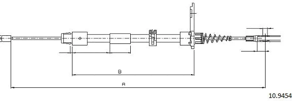 10.9454 CABOR Тросик, cтояночный тормоз (фото 1)