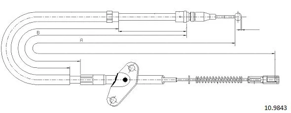 10.9843 CABOR Тросик, cтояночный тормоз (фото 1)