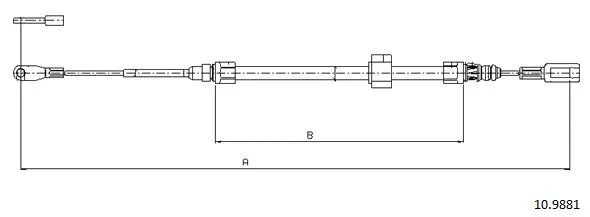 10.9881 CABOR Тросик, cтояночный тормоз (фото 1)