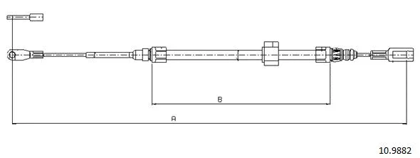 10.9882 CABOR Тросик, cтояночный тормоз (фото 1)