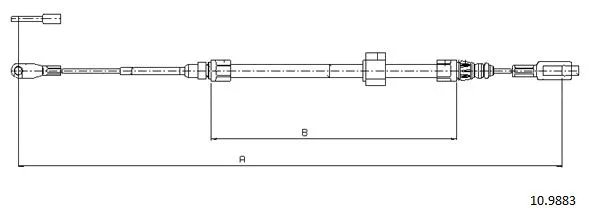 10.9883 CABOR Тросик, cтояночный тормоз (фото 1)