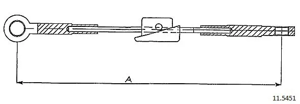 11.5451 CABOR Тросик, cтояночный тормоз (фото 1)