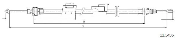 11.5496 CABOR Тросик, cтояночный тормоз (фото 1)