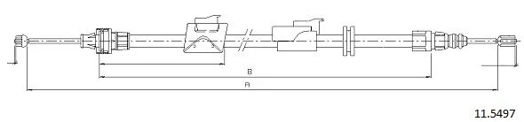 11.5497 CABOR Тросик, cтояночный тормоз (фото 1)