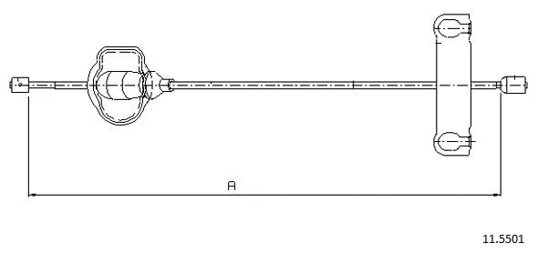 11.5501 CABOR Тросик, cтояночный тормоз (фото 1)
