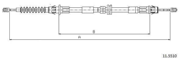 11.5510 CABOR Тросик, cтояночный тормоз (фото 1)